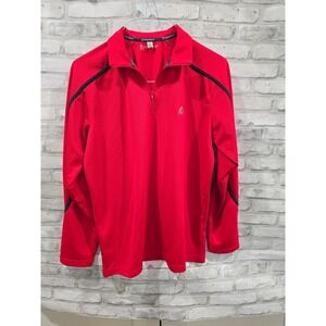 VÖLKL Performance Medium M 1/4 Zip Long Sleeve Red Black Logo Pullover
